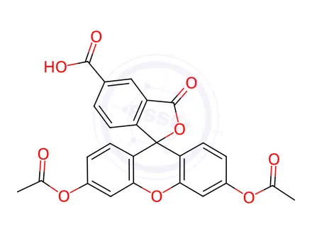 Chemical structure of 5-Carboxyfluorescein Diacetate