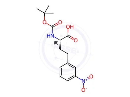 Chemical structure of N-Boc-3-nitro-D-homophenylalanine