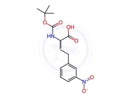 Chemical structure of N-Boc-3-nitro-DL-homophenylalanine