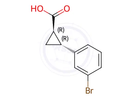 Chemical structure of rac-(1R,2R)-2-(3-bromophenyl)cyclopropane-1-carboxylic acid