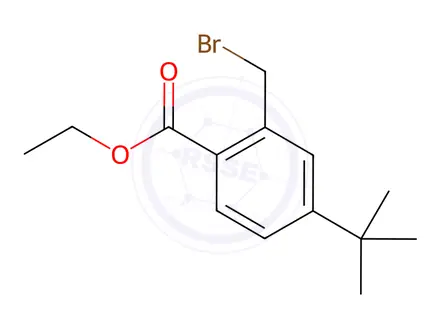 Chemical structure of Benzoic acid, 2-(bromomethyl)-4-(1,1-dimethylethyl)-, ethyl ester
