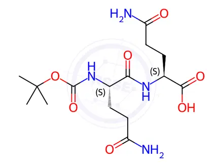 Chemical structure of BOC-GLN-GLN-OH