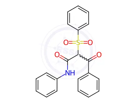 Chemical structure of 3-Oxo-N,3-diphenyl-2-(phenylsulfonyl)propanamide
