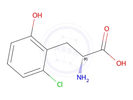 Chemical structure of (2R)-2-amino-3-(2-chloro-6-hydroxyphenyl)propanoic acid