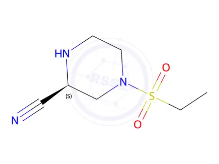 Chemical structure of (2S)-4-ethylsulfonylpiperazine-2-carbonitrile