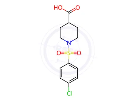 Chemical structure of 1-[(4-Chlorophenyl)sulfonyl]-4-piperidinecarboxylic acid