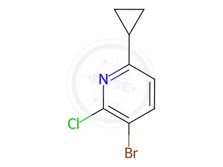 Chemical structure of 3-Bromo-2-chloro-6-cyclopropylpyridine