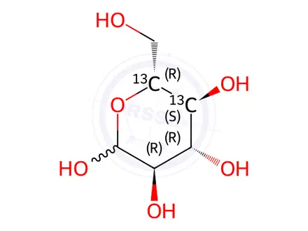 Chemical structure of D-[4,5-13C2]glucose