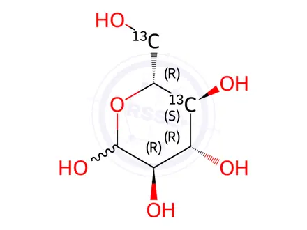 Chemical structure of D-[4,6-13C2]glucose
