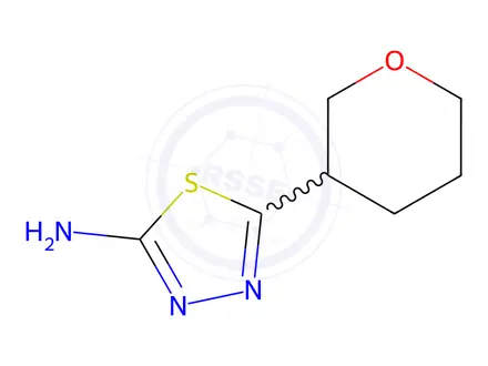 Chemical structure of 5-(oxan-3-yl)-1,3,4-thiadiazol-2-amine