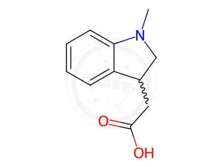 Chemical structure of 2-(1-methyl-2,3-dihydro-1H-indol-3-yl)acetic Acid
