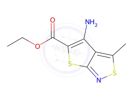 Chemical structure of Ethyl 4-Amino-3-methylthieno[2,3-c]isothiazole-5-carboxylate