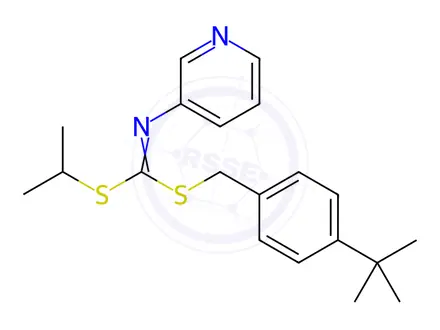 Chemical structure of (4-(1,1-Dimethylethyl)phenyl)methyl 1-methylethyl-3-pyridinylcarbonimidodithioate