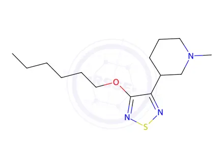 Chemical structure of 3-(hexyloxy)-4-(1-methylpiperidin-3-yl)-1,2,5-thiadiazole