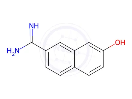 Chemical structure of 7-hydroxy-2-naphthimidamide
