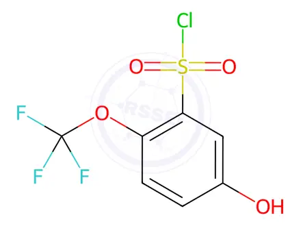 Chemical structure of 5-Hydroxy-2-(trifluoromethoxy)benzene-1-sulfonyl chloride