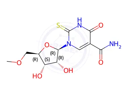 Chemical structure of 2-(1-((2R,3R,4S,5R)-3,4-Dihydroxy-5-(hydroxymethyl)tetrahydrofuran-2-yl)-4-oxo-2-thioxo-1,2,3,4-tetrahydropyrimidin-5-yl)acetamide