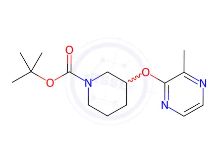 Chemical structure of tert-Butyl 3-((3-methylpyrazin-2-yl)oxy)piperidine-1-carboxylate
