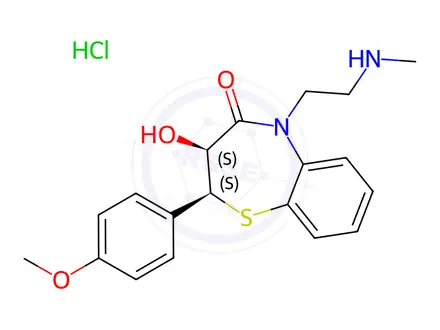Chemical structure of Diltiazem Impurity G (N-Desmethyl Desacetyl Diltiazem Hydrochloride)