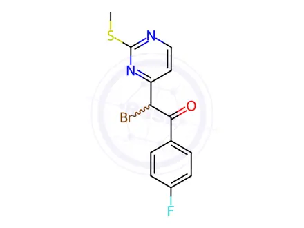 Chemical structure of 2-Bromo-1-(4-fluorophenyl)-2-(2-(methylthio)pyrimidin-4-yl)ethanone