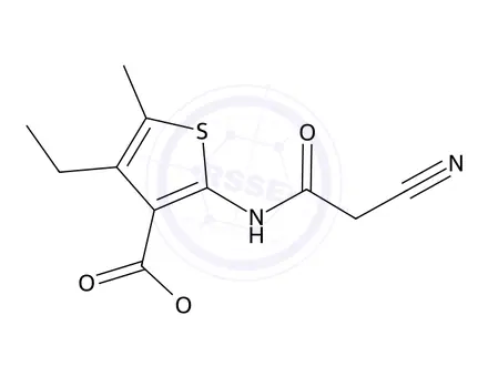 Chemical structure of Ethyl 2-(2-cyanoacetamido)-4-ethyl-5-methylthiophene-3-carboxylate