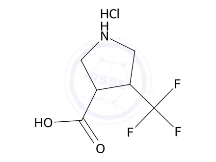 Chemical structure of 4-(Trifluoromethyl)pyrrolidine-3-carboxylic acid hydrochloride
