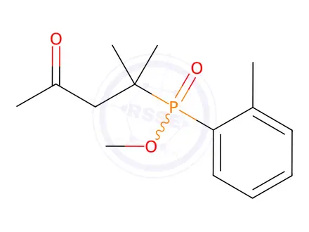 Chemical structure of Phosphinic acid, (1,1-dimethyl-3-oxobutyl)(methylphenyl)-, methyl ester