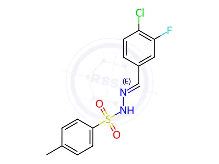 Chemical structure of N'-(4-chloro-3-fluorobenzylidene)-4-methylbenzenesulfonohydrazide