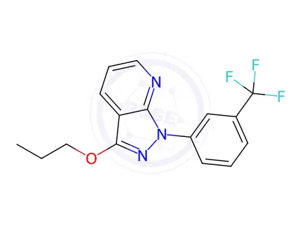 Chemical structure of 3-Propoxy-1-(α,α,α-trifluoro-m-tolyl)-1H-pyrazolo[3,4-b]pyridine