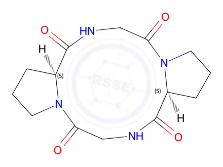 Chemical structure of (8aS,16aS)-dodecahydrodipyrrolo[1,2-a:1',2'-g][1,4,7,10]tetraazacyclododecine-5,8,13,16-tetraone
