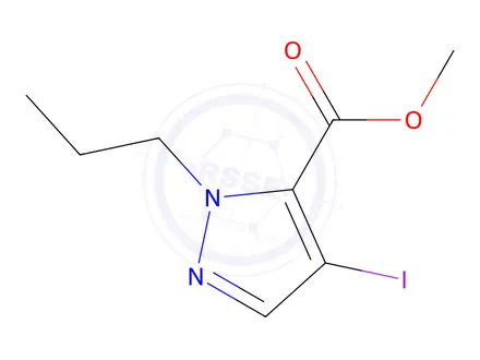 Chemical structure of Methyl 4-iodo-1-propyl-1H-pyrazole-5-carboxylate