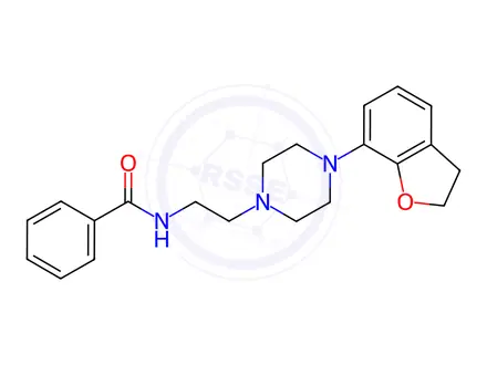 Chemical structure of N-(2-(4-(2,3-Dihydrobenzofuran-7-yl)piperazin-1-yl)ethyl)benzamide
