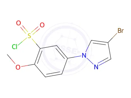 Chemical structure of 5-(4-Bromo-1h-pyrazol-1-yl)-2-methoxybenzenesulfonyl chloride