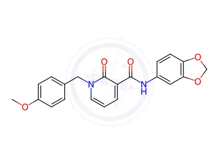 Chemical structure of N-(benzo[d][1,3]dioxol-5-yl)-1-(4-methoxybenzyl)-2-oxo-1,2-dihydropyridine-3-carboxamide