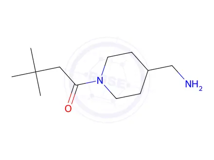 Chemical structure of 1-(4-(aminomethyl)piperidin-1-yl)-3,3-dimethylbutan-1-one