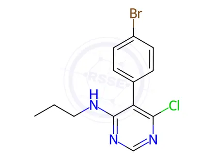Chemical structure of 5-(4-Bromophenyl)-6-chloro-N-propylpyrimidin-4-amine