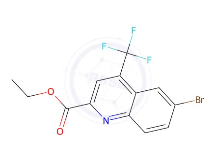 Chemical structure of Ethyl 6-bromo-4-(trifluoromethyl)quinoline-2-carboxylate