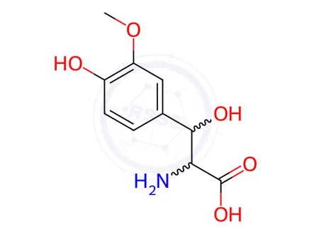 Chemical structure of (2S)-2-amino-3-hydroxy-3-(4-hydroxy-3-methoxyphenyl)propanoic acid