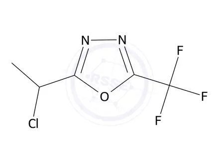 Chemical structure of 2-(1-chloroethyl)-5-(trifluoromethyl)-1,3,4-oxadiazole