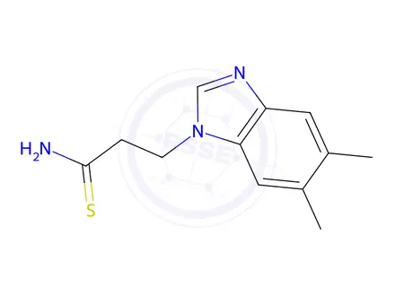 Chemical structure of 3-(5,6-Dimethyl-1H-benzimidazol-1-yl)-propanethioamide