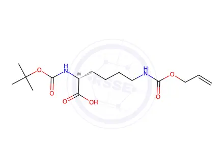 Chemical structure of D-Lysine, N2-[(1,1-dimethylethoxy)carbonyl]-N6-[(2-propen-1-yloxy)carbonyl]-