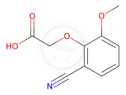 Chemical structure of 2-(2-cyano-6-methoxyphenoxy)acetic acid