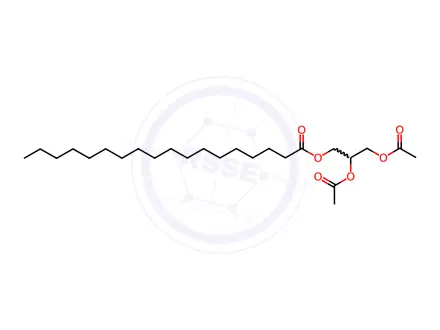 Chemical structure of 1,2,3-Propanetriol 1-stearate 2,3-bisacetate