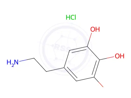 Chemical structure of 1,2,3-Benzenetriol, 5-(2-aminoethyl)-, monohydrochloride