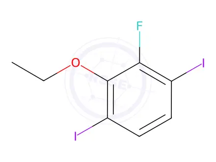 Chemical structure of Benzene, 2-ethoxy-3-fluoro-1,4-diiodo-