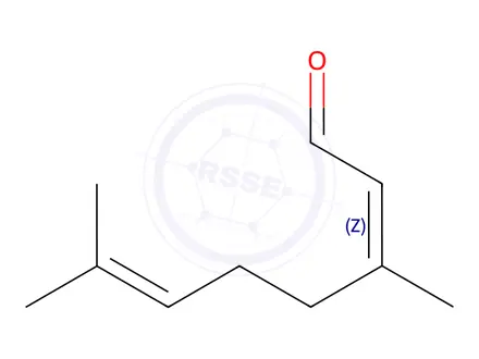 Chemical structure of (Z)-3,7-dimethylocta-2,6-dienal