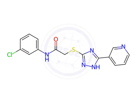 Chemical structure of N-(3-Chlorophenyl)-2-((3-(pyridin-3-yl)-1H-1,2,4-triazol-5-yl)thio)acetamide