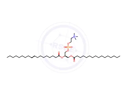 Chemical structure of 1-Palmitoyl-2-oleoyl-sn-glycerol-3-phosphocholine
