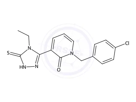 Chemical structure of 1-(4-Chlorobenzyl)-3-(4-ethyl-5-thioxo-4,5-dihydro-1H-1,2,4-triazol-3-yl)pyridin-2(1H)-one