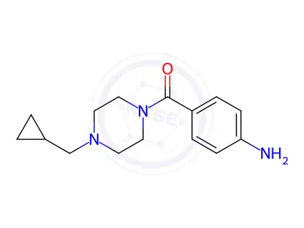 Chemical structure of (4-aminophenyl)(4-(cyclopropylmethyl)piperazin-1-yl)methanone